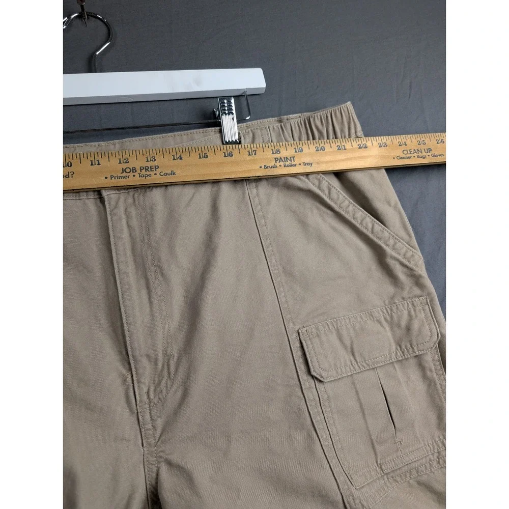 Savane‎ Mens Cargo Shorts Khaki Tan Size 46  Elastic Waist Cotton Utility